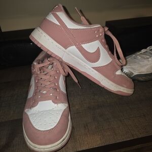 Nike Women's Blush Pink and White Sneakers